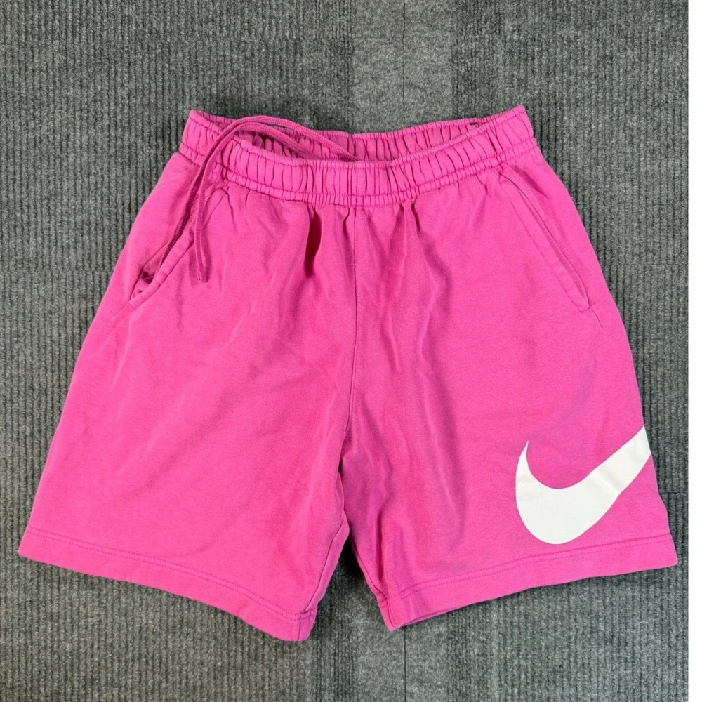 Nike Sportswear Essential Fleece Shorts Pink White Swoosh BV2770-615 Unisex M